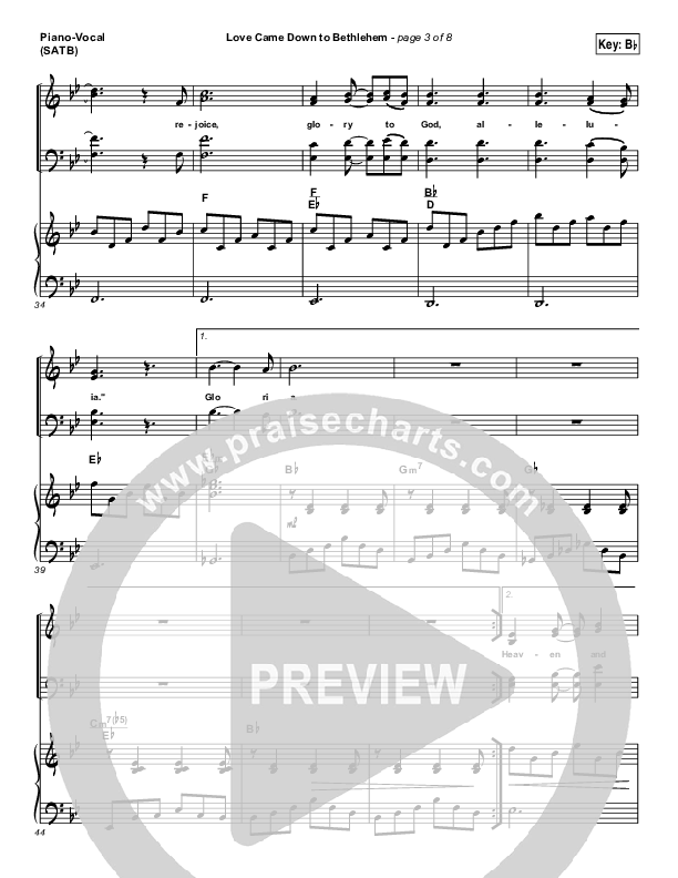 Love Came Down To Bethlehem Piano/Vocal (SATB) (Matt Maher)