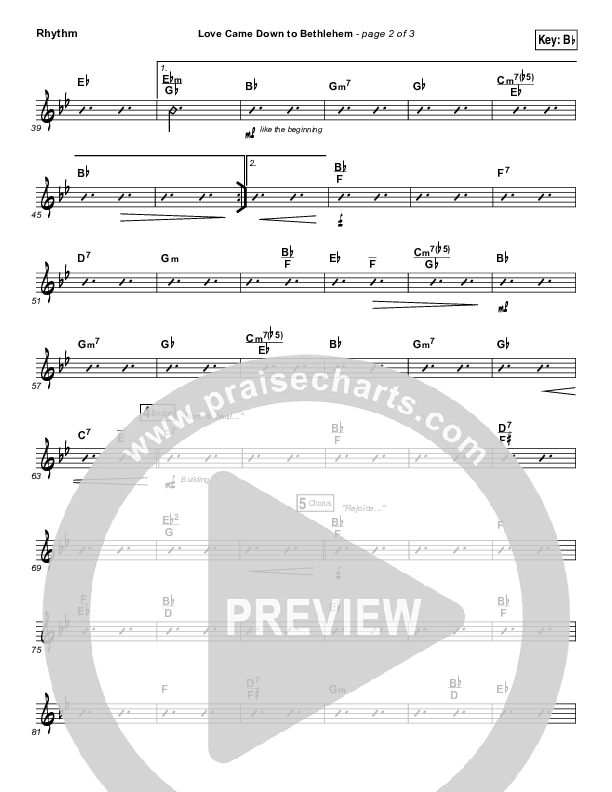 Love Came Down To Bethlehem Rhythm Chart (Matt Maher)