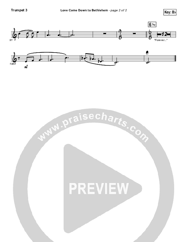 Love Came Down To Bethlehem Trumpet 3 (Matt Maher)