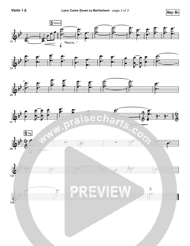 Love Came Down To Bethlehem Violin 1/2 (Matt Maher)