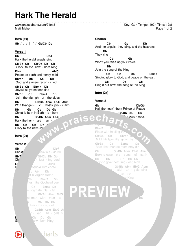 Hark The Herald Chords & Lyrics (Matt Maher)