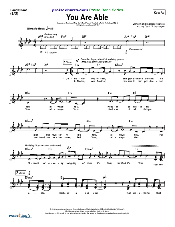 You Are Able Lead (SAT) (Christy Nockels)