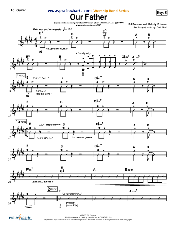 Our Father Acoustic Guitar (BJ Putnam)