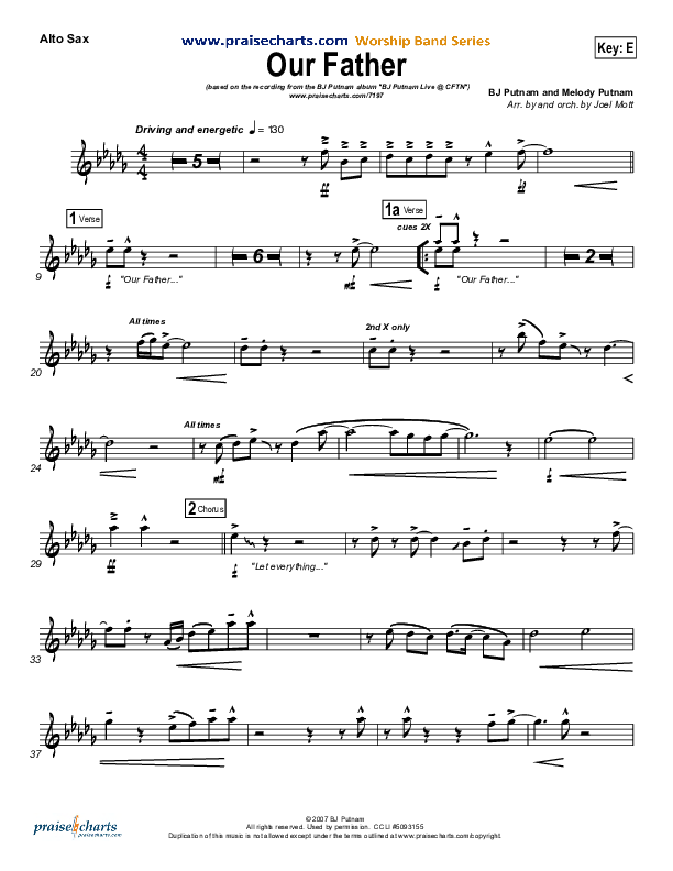 Our Father Alto Sax (BJ Putnam)