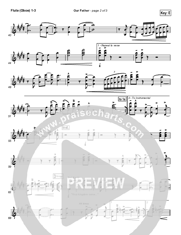 Our Father Flute/Oboe 1/2/3 (BJ Putnam)