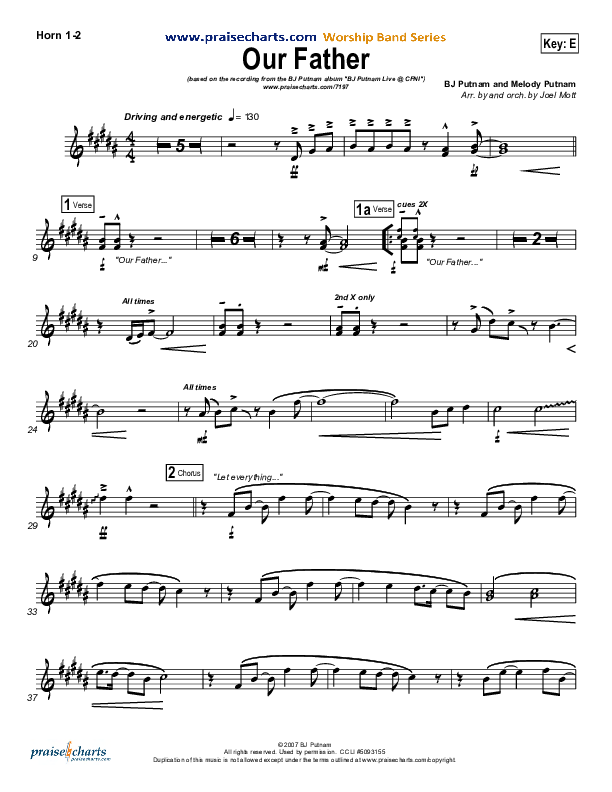 Our Father French Horn 1/2 (BJ Putnam)