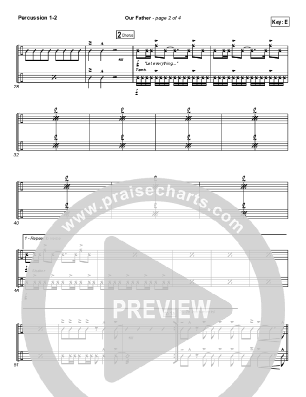 Our Father Percussion 1/2 (BJ Putnam)