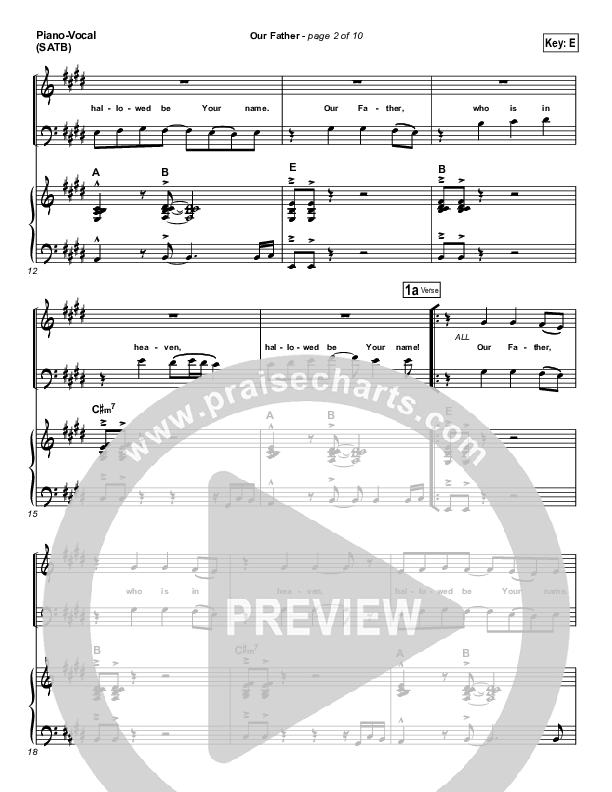 Our Father Piano/Vocal (BJ Putnam)