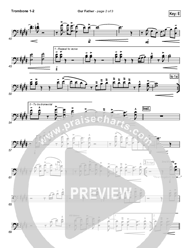 Our Father Trombone 1/2 (BJ Putnam)