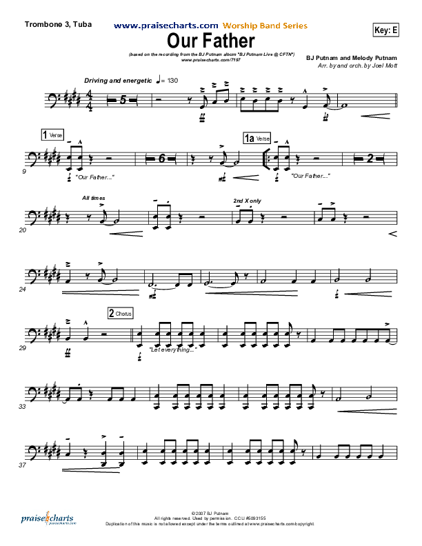 Our Father Trombone 3/Tuba (BJ Putnam)