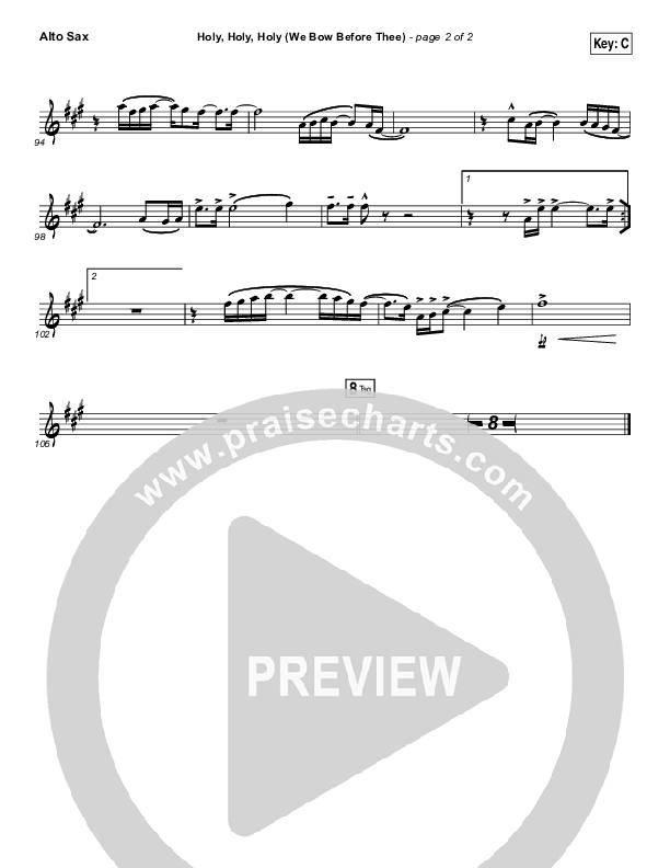 Holy Holy Holy (We Bow Before Thee) Alto Sax (Shane & Shane / The Worship Initiative)