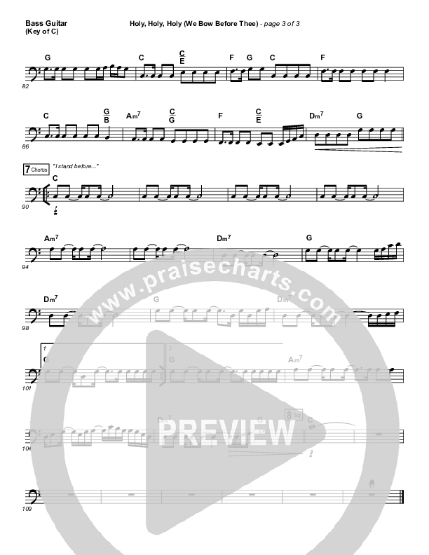 Holy Holy Holy (We Bow Before Thee) Bass Guitar (Shane & Shane / The Worship Initiative)