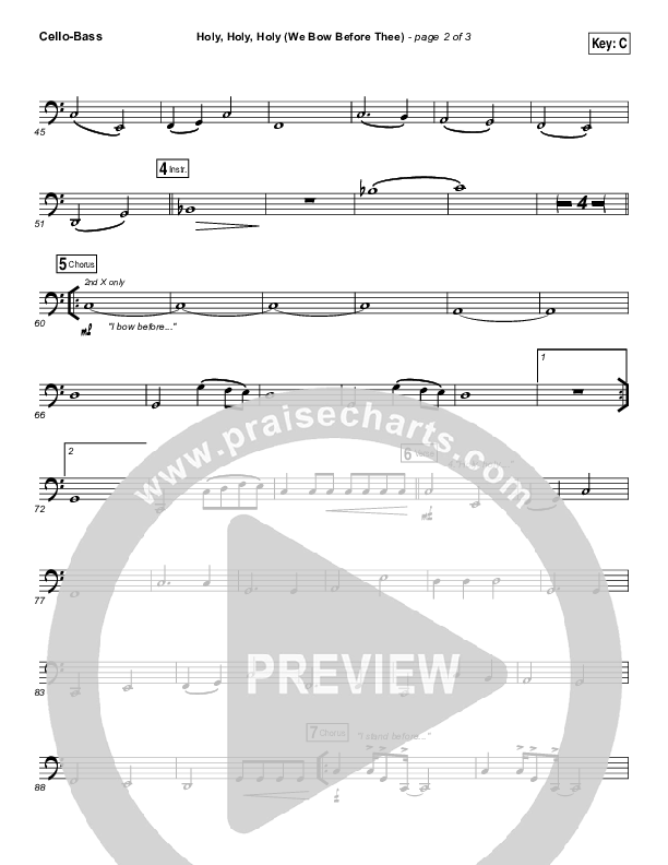 Holy Holy Holy (We Bow Before Thee) Cello/Bass (Shane & Shane / The Worship Initiative)