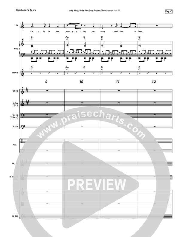 Holy Holy Holy (We Bow Before Thee) Conductor's Score (Shane & Shane / The Worship Initiative)