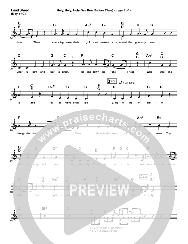 Holy Holy Holy (We Bow Before Thee) Lead Sheet (Melody) (Shane & Shane / The Worship Initiative)