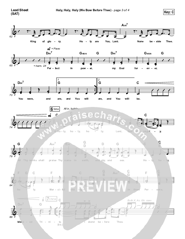 Holy Holy Holy (We Bow Before Thee) Lead Sheet (SAT) (Shane & Shane / The Worship Initiative)