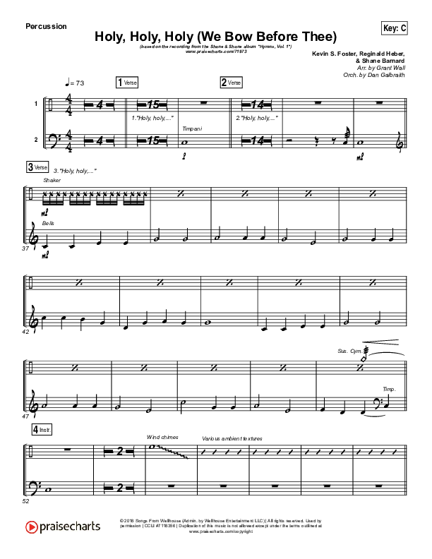 Holy Holy Holy (We Bow Before Thee) Percussion (Shane & Shane / The Worship Initiative)