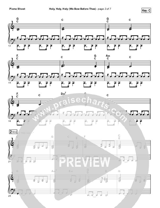 Holy Holy Holy (We Bow Before Thee) Piano Sheet (Shane & Shane / The Worship Initiative)