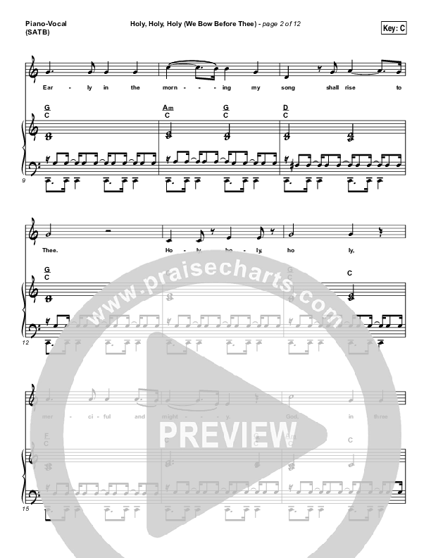 Holy Holy Holy (We Bow Before Thee) Piano/Vocal Pack (Shane & Shane / The Worship Initiative)