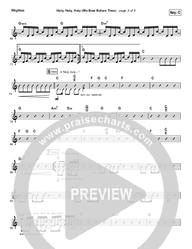 Holy Holy Holy (We Bow Before Thee) Rhythm Chart (Shane & Shane / The Worship Initiative)