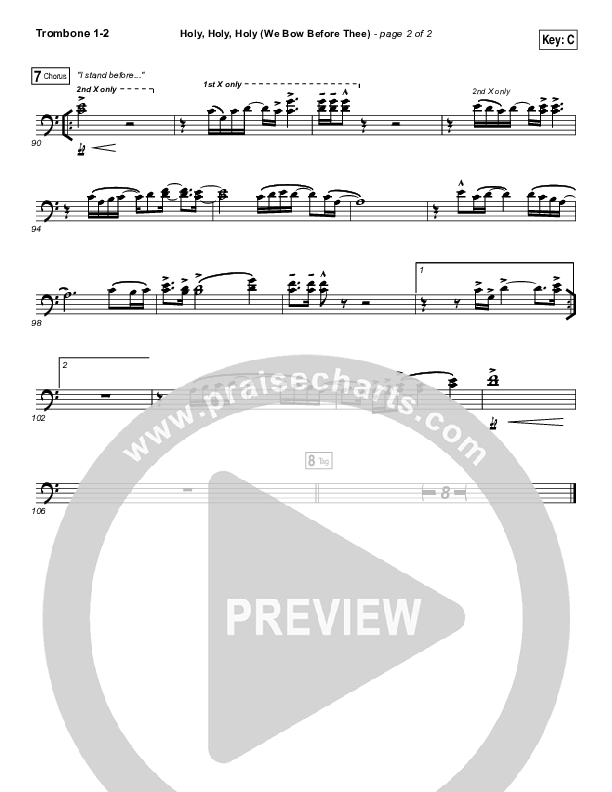 Holy Holy Holy (We Bow Before Thee) Trombone 1/2 (Shane & Shane / The Worship Initiative)