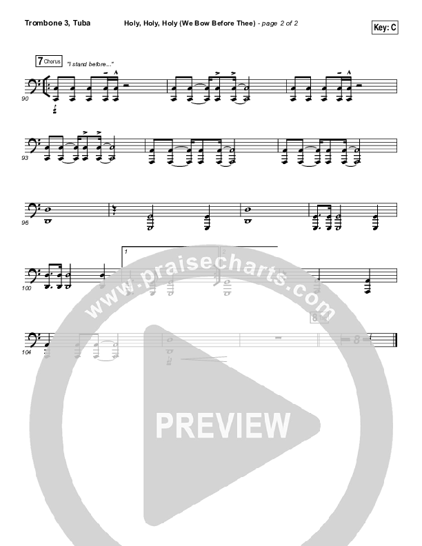 Holy Holy Holy (We Bow Before Thee) Trombone 3/Tuba (Shane & Shane / The Worship Initiative)