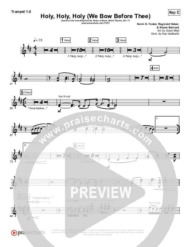 Holy Holy Holy (We Bow Before Thee) Brass Pack (Shane & Shane / The Worship Initiative)