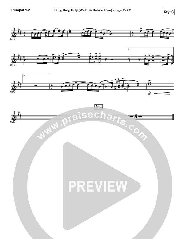 Holy Holy Holy (We Bow Before Thee) Trumpet 1,2 (Shane & Shane / The Worship Initiative)