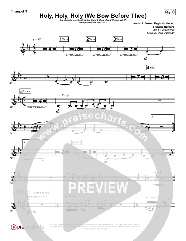 Holy Holy Holy (We Bow Before Thee) Trumpet 3 (Shane & Shane / The Worship Initiative)