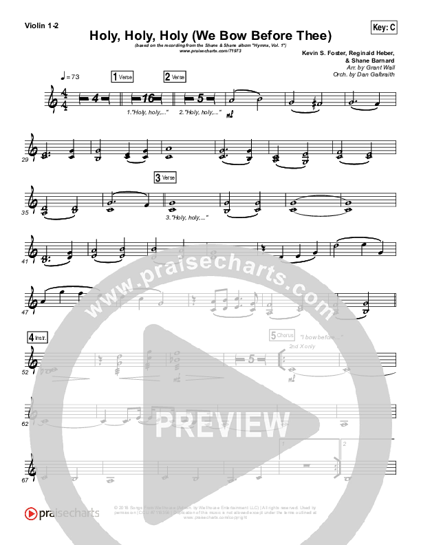 Holy Holy Holy (We Bow Before Thee) Violin 1/2 (Shane & Shane / The Worship Initiative)