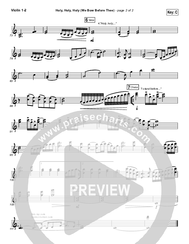 Holy Holy Holy (We Bow Before Thee) Violin 1/2 (Shane & Shane / The Worship Initiative)