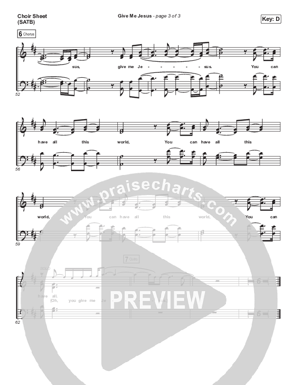 Give Me Jesus Choir Sheet (SATB) (Shane & Shane / The Worship Initiative)