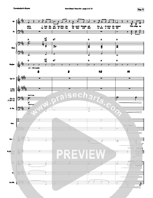 How Great Thou Art Conductor's Score (Shane & Shane / The Worship Initiative)