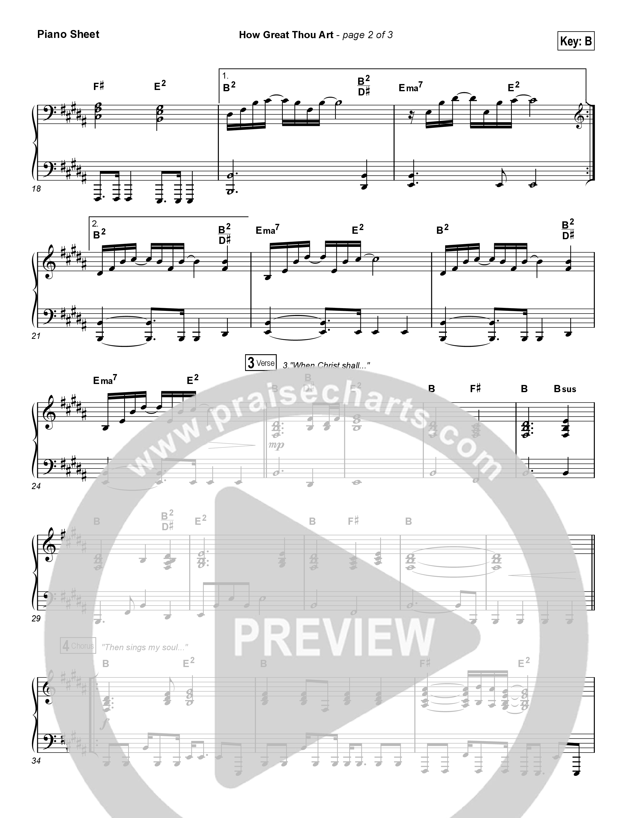 How Great Thou Art Piano Sheet (Shane & Shane / The Worship Initiative)