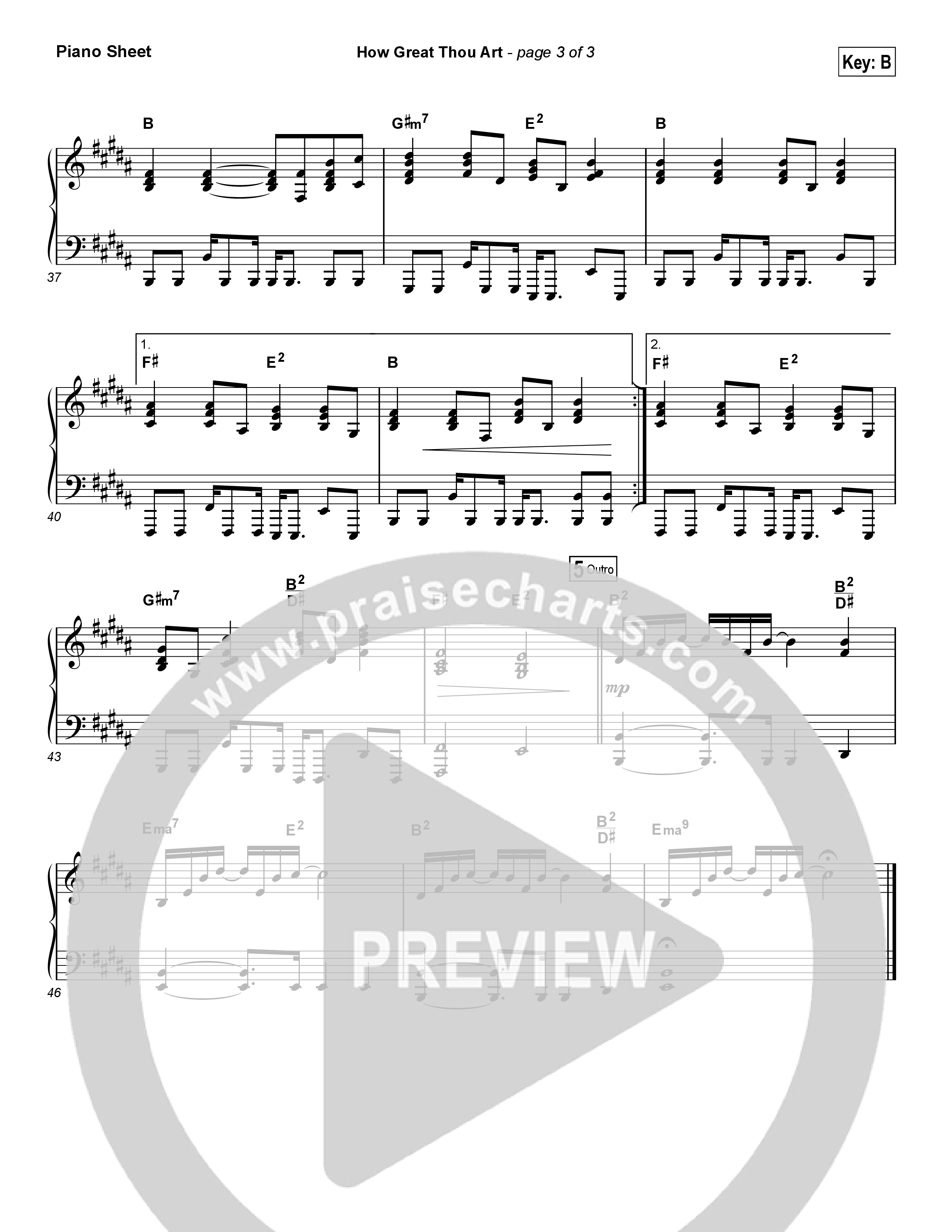 How Great Thou Art Piano Sheet (Shane & Shane / The Worship Initiative)