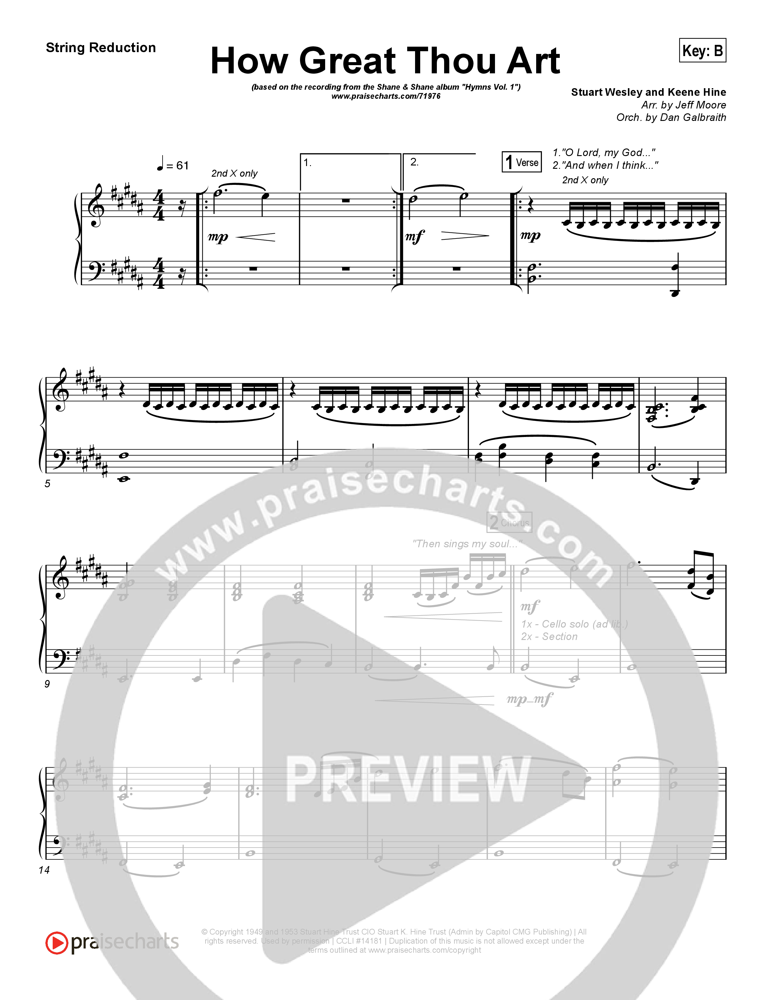 How Great Thou Art String Reduction (Shane & Shane / The Worship Initiative)