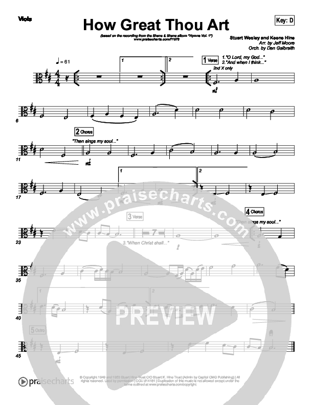 How Great Thou Art Viola (Shane & Shane / The Worship Initiative)