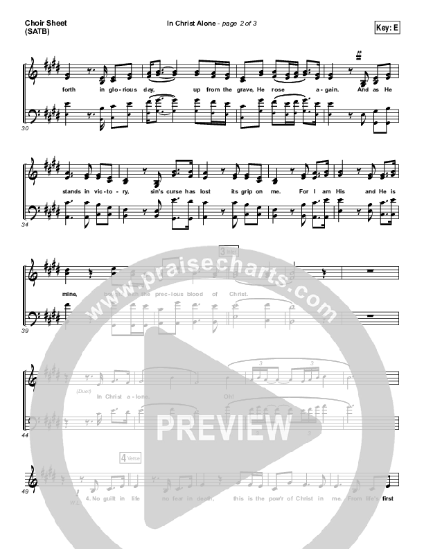 In Christ Alone Choir Sheet (SATB) (Shane & Shane / The Worship Initiative)