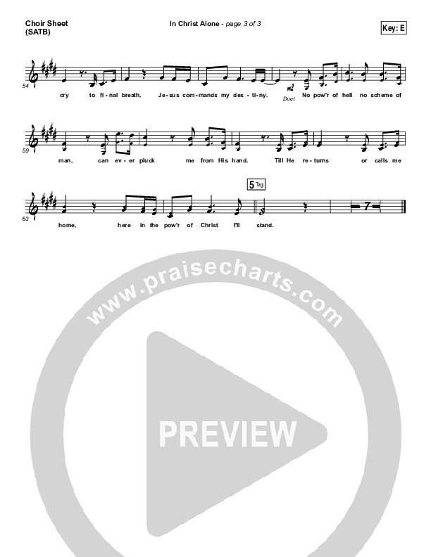 In Christ Alone Choir Sheet (SATB) (Shane & Shane / The Worship Initiative)