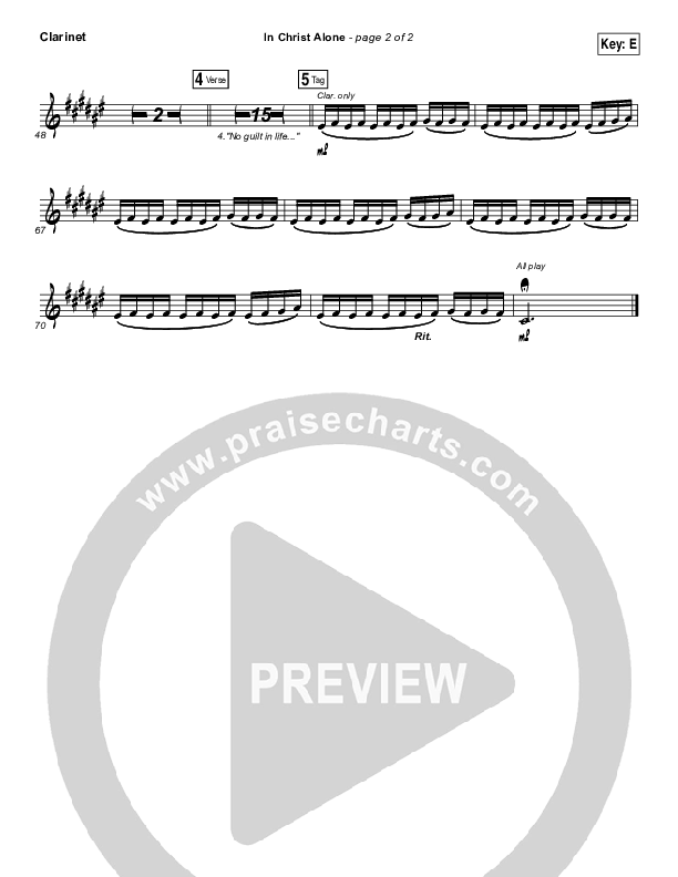 In Christ Alone Clarinet (Shane & Shane / The Worship Initiative)