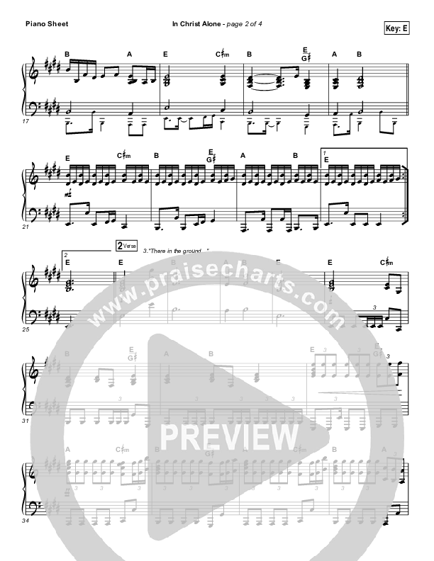 In Christ Alone Piano Sheet (Shane & Shane / The Worship Initiative)