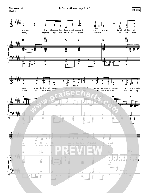 In Christ Alone Piano/Vocal (SATB) (Shane & Shane / The Worship Initiative)