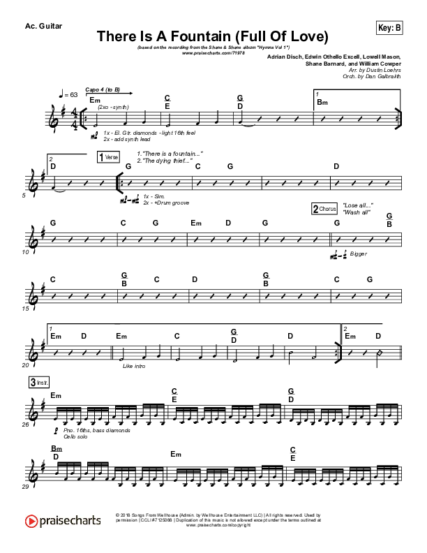 There Is A Fountain (Full Of Love) Acoustic Guitar (Shane & Shane / The Worship Initiative)