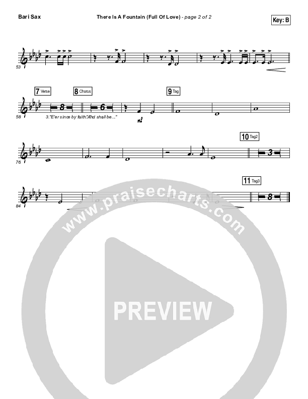There Is A Fountain (Full Of Love) Bari Sax (Shane & Shane / The Worship Initiative)