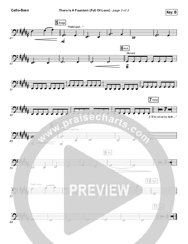 There Is A Fountain (Full Of Love) Cello/Bass (Shane & Shane / The Worship Initiative)