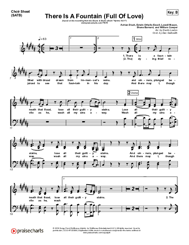 There Is A Fountain (Full Of Love) Choir Vocals (SATB) (Shane & Shane / The Worship Initiative)