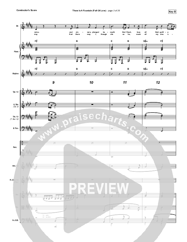 There Is A Fountain (Full Of Love) Conductor's Score (Shane & Shane / The Worship Initiative)