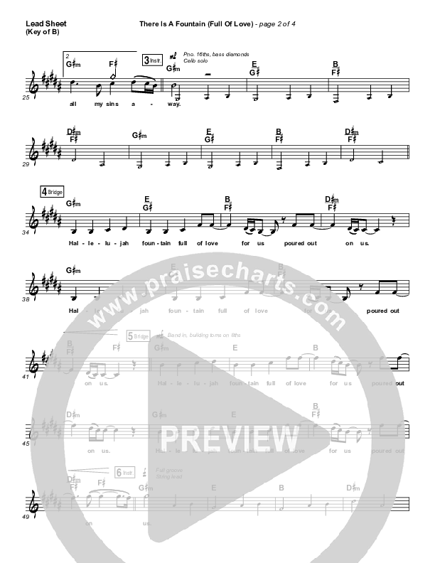 There Is A Fountain (Full Of Love) Lead Sheet (Melody) (Shane & Shane / The Worship Initiative)