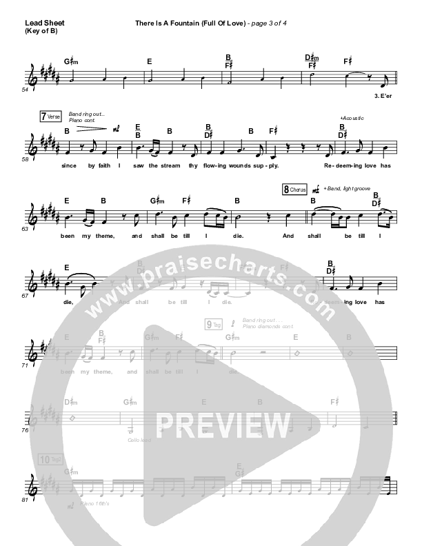 There Is A Fountain (Full Of Love) Lead Sheet (Melody) (Shane & Shane / The Worship Initiative)
