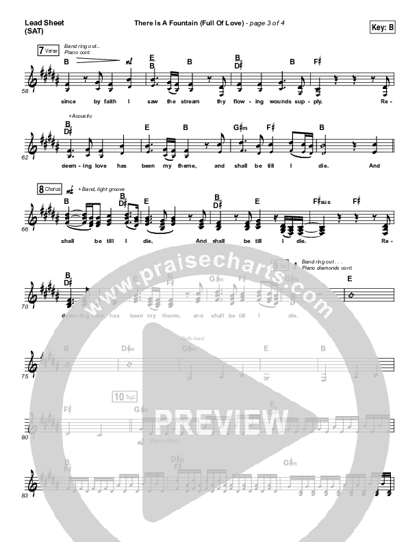 There Is A Fountain (Full Of Love) Lead Sheet (SAT) (Shane & Shane / The Worship Initiative)